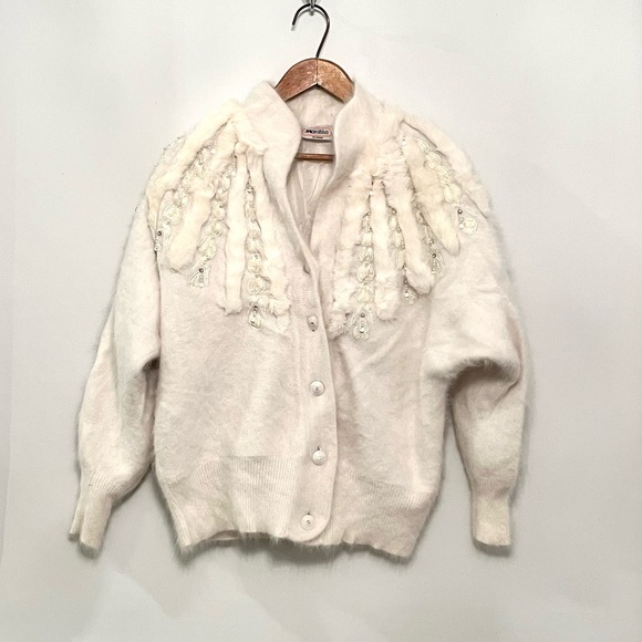 Vintage Mariella rabbit and nylon zip Jacket size L - Picture 2 of 10